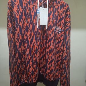 Snow Day Red and Blue Flame Hoodie